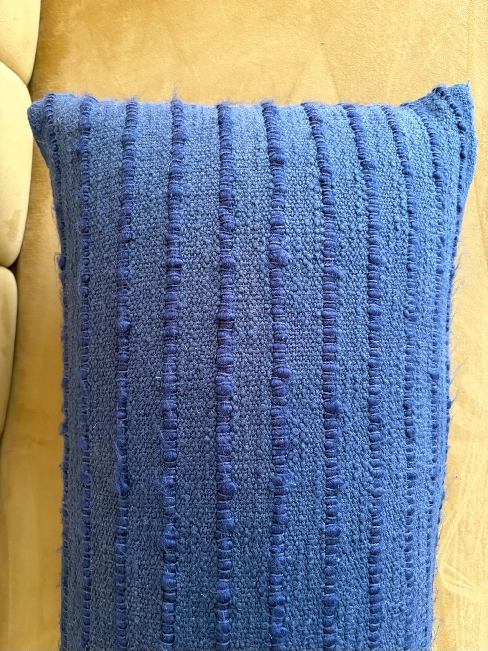 Williams Sonoma 12x48 Navy Blue Lumbar Pillow with Synthetic Down Insert